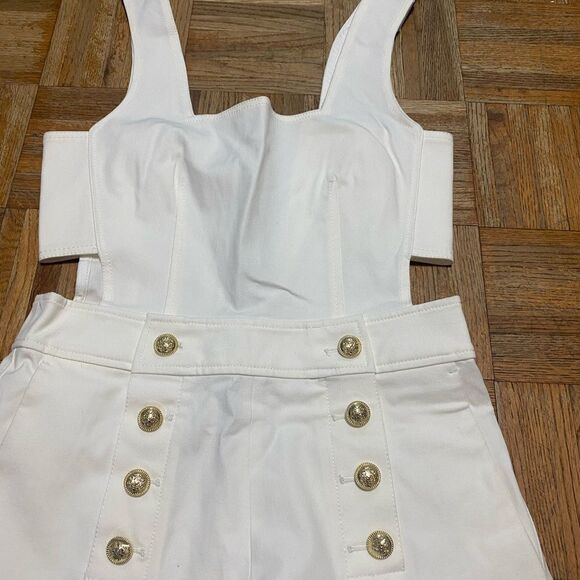 DEREK LAM 10 CROSBY
Maru Button Accent Cutout Romper In Soft White - Picture 7 of 8